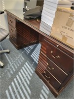 Wood office Desk & hideaway dry erase board