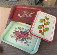 3 Serving Decorative Trays / 2 Metal / 1 Plastic