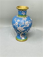 Cloisonne vase - 7" tall