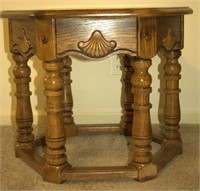 Solid Wood Hexagon End Table