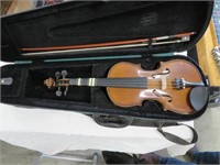 small violin, 2 bows, case