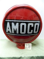 Amoco Metal Frame Glass Insert Gas Pump Globe