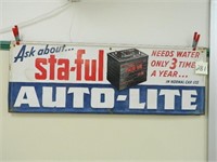 16 3/4"x47" Metal Auto-Lite Battery Sign