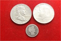 Lot of 3 90% Silver Coins