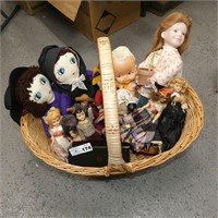 Basket Of Collector Dolls