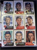 Reprint baseball cards in binder