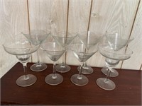6 Martini Glasses & 2 Margarita Glasses