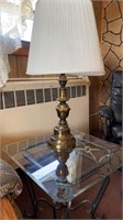 Glass End Table with Lamp