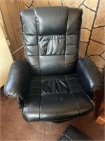 Leather Chair with Stool