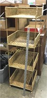 4 SHELF WICKER STAND