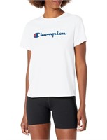 Size Large Champion womens Classic Tee, Script