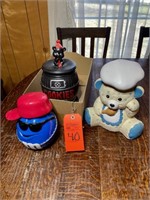 Box lot 3 Cookie Jars