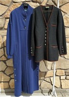 GEIGER Blue Wool Coat 14/40 & Jacket 10/38