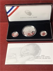 2015 MARCH OF DIMES SILVER 3PC SET
