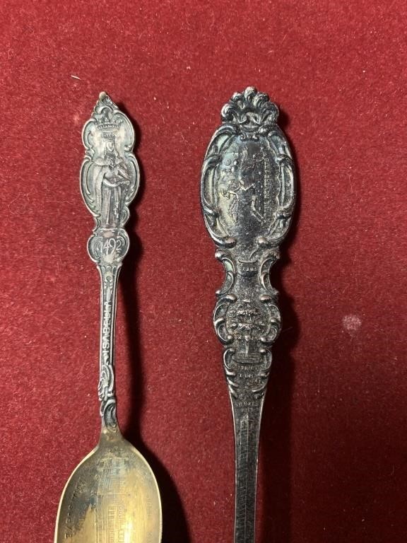 PAIR OF ANTIQUE STERLING SILVER SPOONS 1.4oz