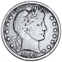 1894 Barber Silver Quarter NICELY CIRCULATED