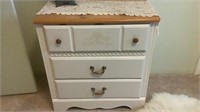 Small 3 Drawer w/ Contents Dresser In Dayroom