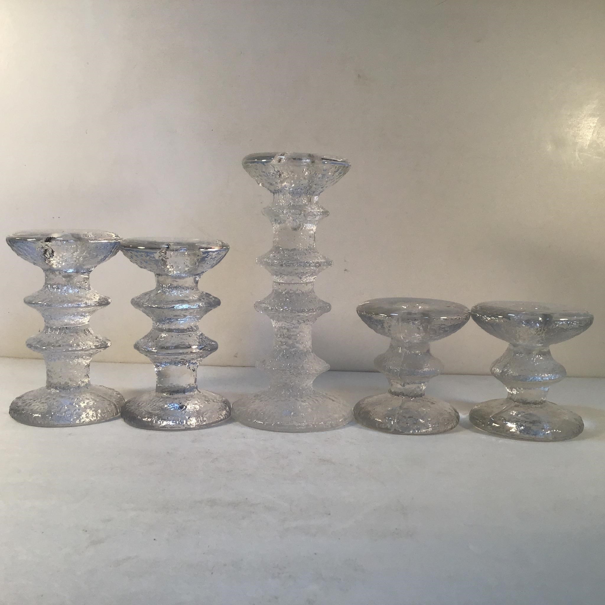 5 IITTALA FESTIVO CANDLESTICKS SARPANEVA FINLAND