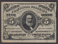US Fractional Currency 3rd Series 5 Cent Note, cir