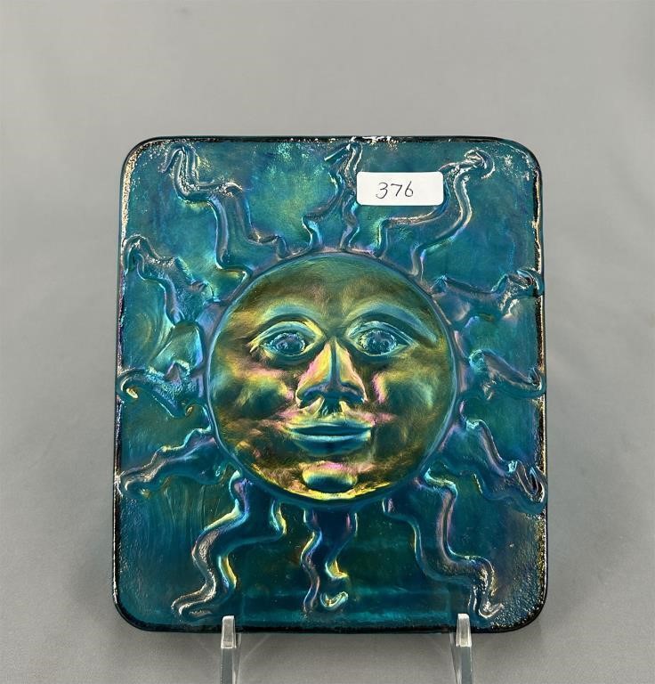 Sun Face 5 1/2" tile - teal