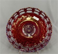 Basketweave Open Edge 7" IC bowl - red/ruby