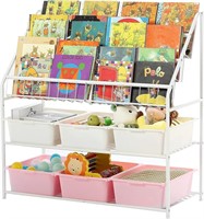 Children's Bookshelf with Toy Storage Organizer