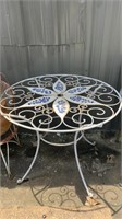 Metal And Ceramic Patio Table