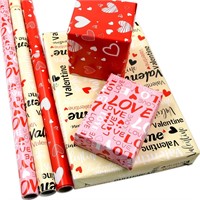 6 Rolls Valentine Heart Wrapping Paper