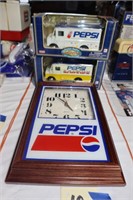 Pepsi Clock and 2 Pepsi Banks