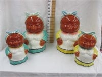 (2) Mammy Cookie jars & Utensil holders