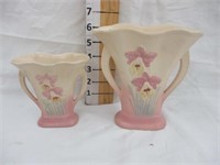 (2) Hull Orchid vases