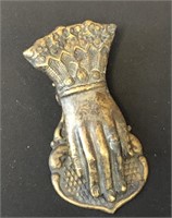 Vintage Brass Hanging Hand Clip