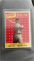 1958 TOPPS JACKIE JENSEN RED SOX A.S. BASEBALL CAR