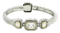 Beautiful White Topaz Fashion Cuff Bracelet