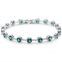 Stunning 5.00 ct Emerald Tennis Bracelet