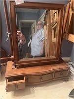 DRESSER TOP MIRROR WITH DRAWERS