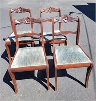 Four Rose Back Mahogany Chairs