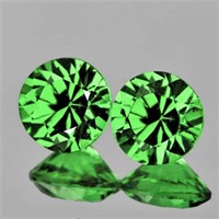 Natural Chrome Green Tsavorite Garnet Pair (Flawle