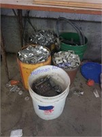 Buckets of scrap, aluminum, conduit .
