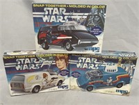 3 Boxed Star Wars MPC Van Model Kits