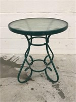 Metal Glass-Top Patio Table