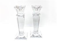 Pair of Empire Style Crystal Candle Sticks