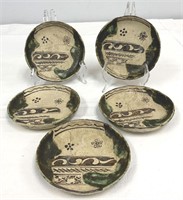 Five Raku Style Small Plates