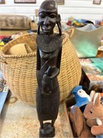 Carved  wood African women statue