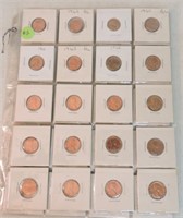 Page of 60 Lincoln cents, most unc
