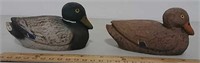 2 miniature carrylite duck decoys