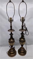 Pair of Stiffel Brass Lamps No Shades
