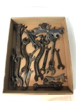 Flat w/ Various Vintage Wrenches