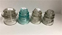 4 glass whitall Tatum insulators