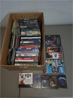 Box Lot of DVDs, CDs, 8 Tracks, etc